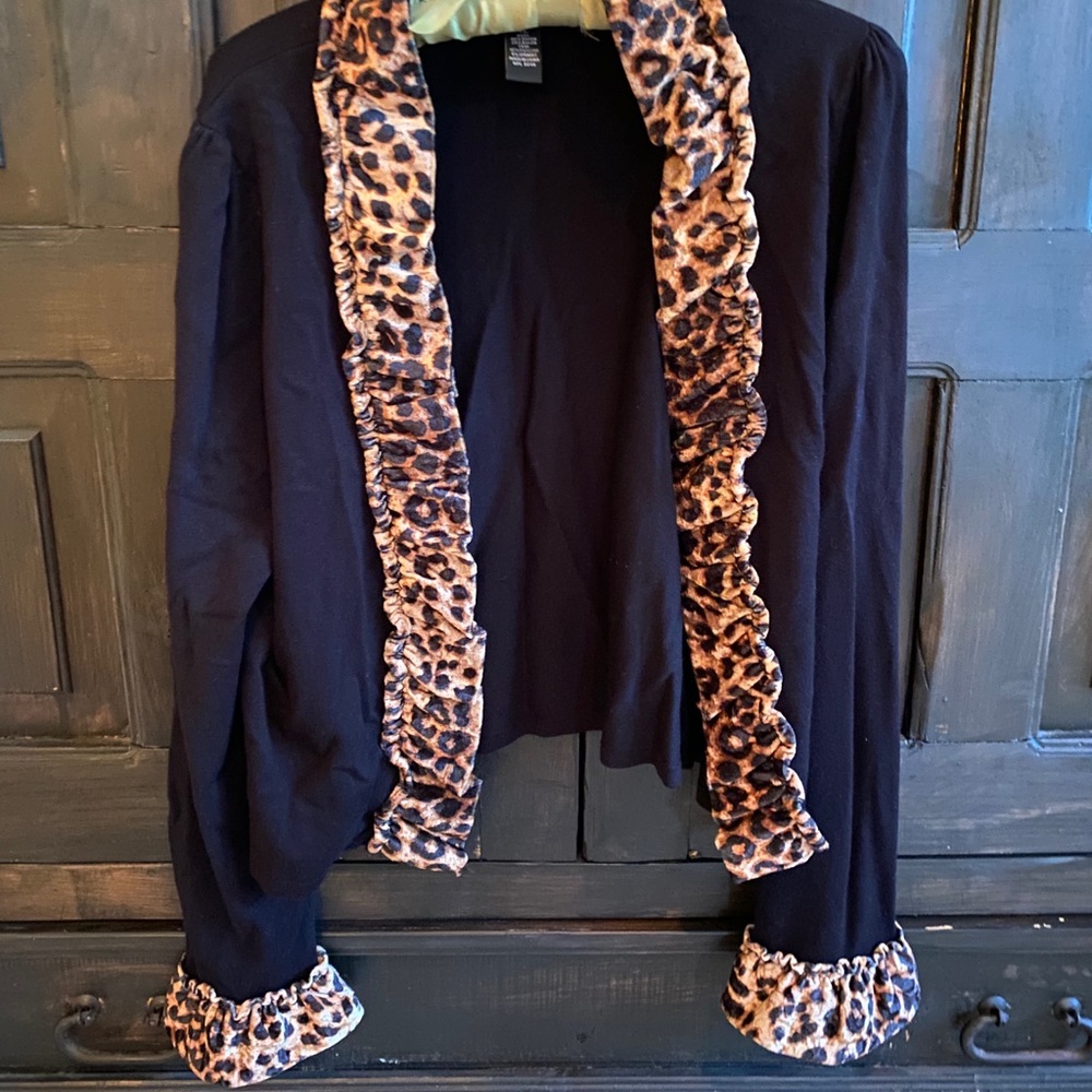 Black open cardigan